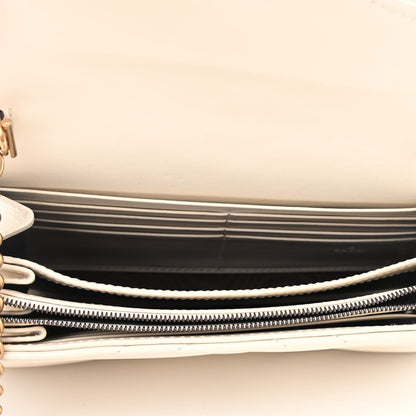 Gucci Calfskin Matelasse GG Marmont Chain Wallet Mystic White 8 of 17