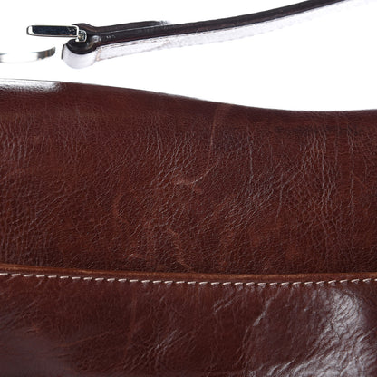 Christian Dior Calfskin Embroidered Romantic Flowers Saddle Bag Brown 12 of 14