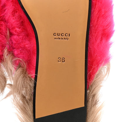 Gucci Merino Wool Womens Princetown Slippers 36 Raspberry Lipstick Natural 6 of 8