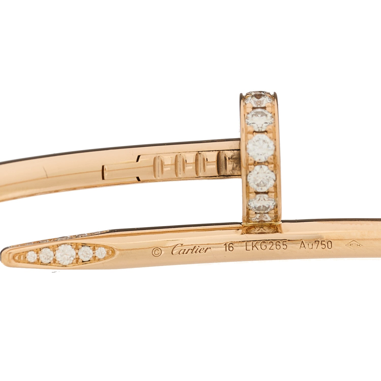 Cartier 18K Pink Gold Diamond Juste Un Clou Bracelet 16 3 of 4