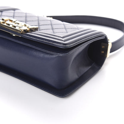 Chanel Lambskin Quilted Small Boy Flap Navy 8 of 9