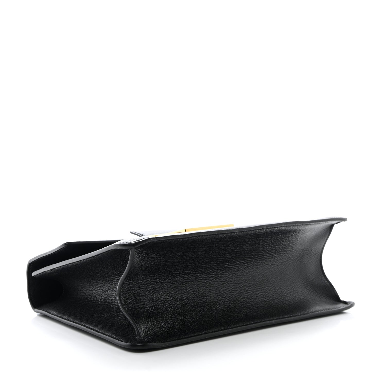 Shiny Goatskin Medium 001 Top Handle Bag Black