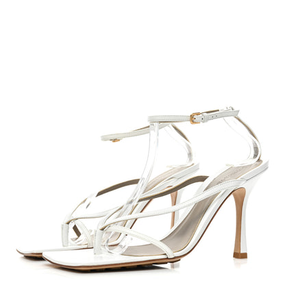 Bottega Veneta Lambskin Stretch Multi Strap 90mm Sandals 40 Optic White 3 of 9