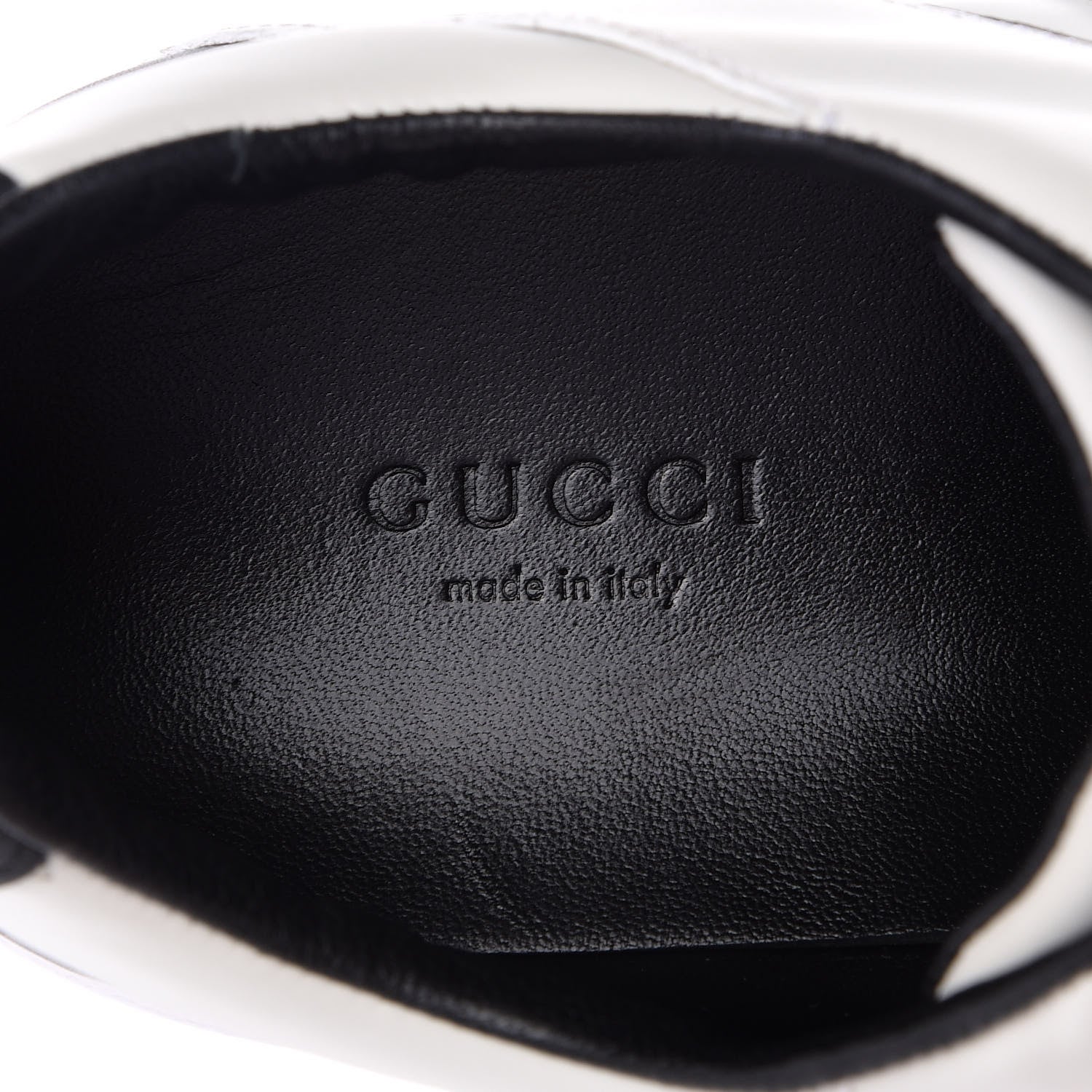 Gucci Calfskin Womens Interlocking G Sneakers 37.5 Black White 9 of 14