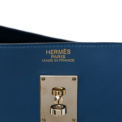 Hermes Veau Sikkim Kelly Relax 50 Bleu Thalassa 6 of 17