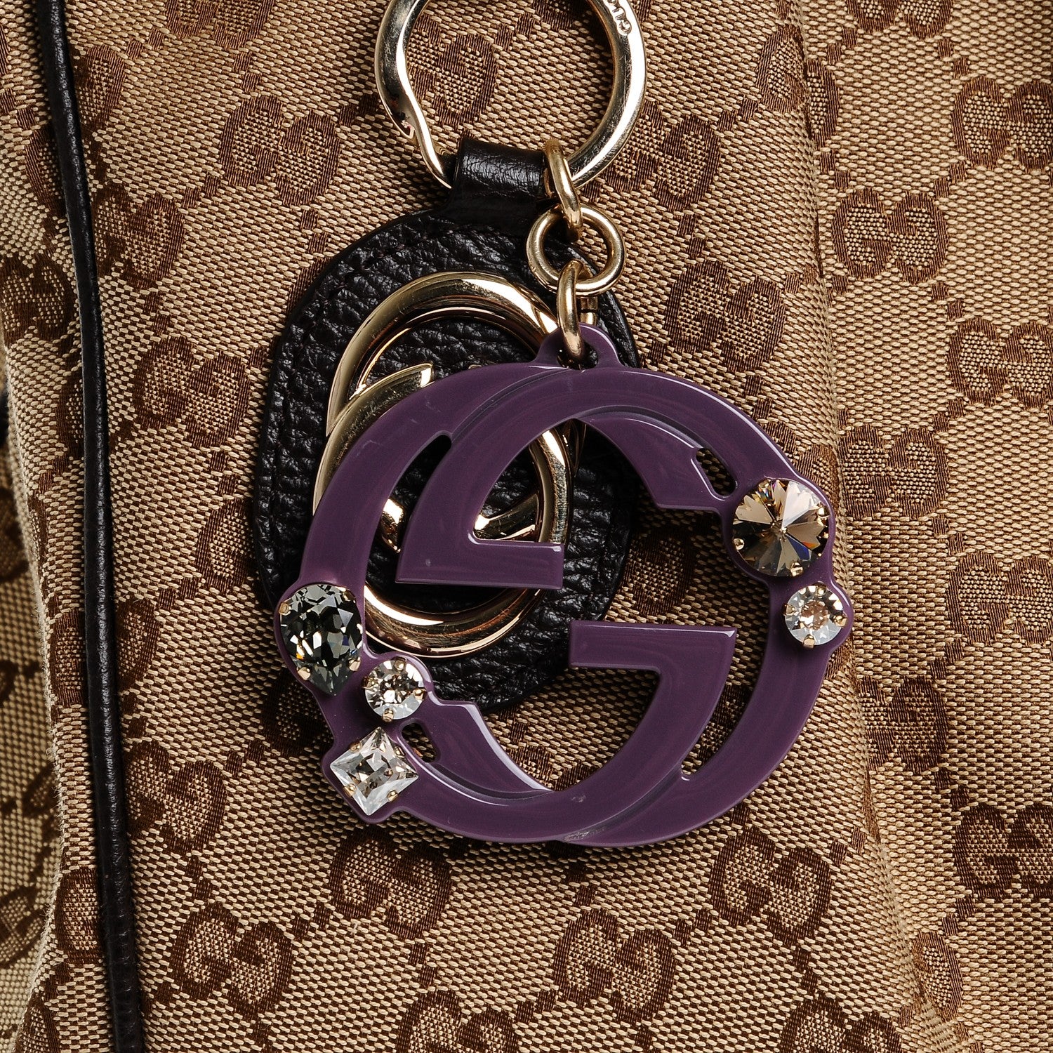 Gucci Monogram Dollar Calfskin Large Sukey Tote Beige Ebony Testa di Moro 7 of 7