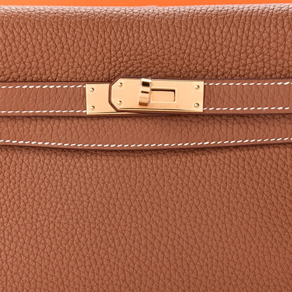 Hermes Taurillon Clemence Kelly Ado Backpack Gold 8 of 11
