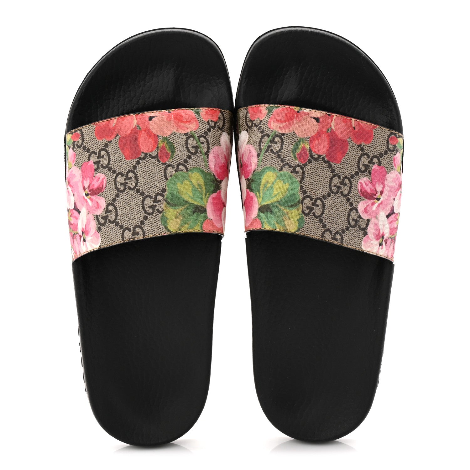 Gucci GG Supreme Monogram Blooms Slide Sandals 37 Beige Multicolor 5 of 9