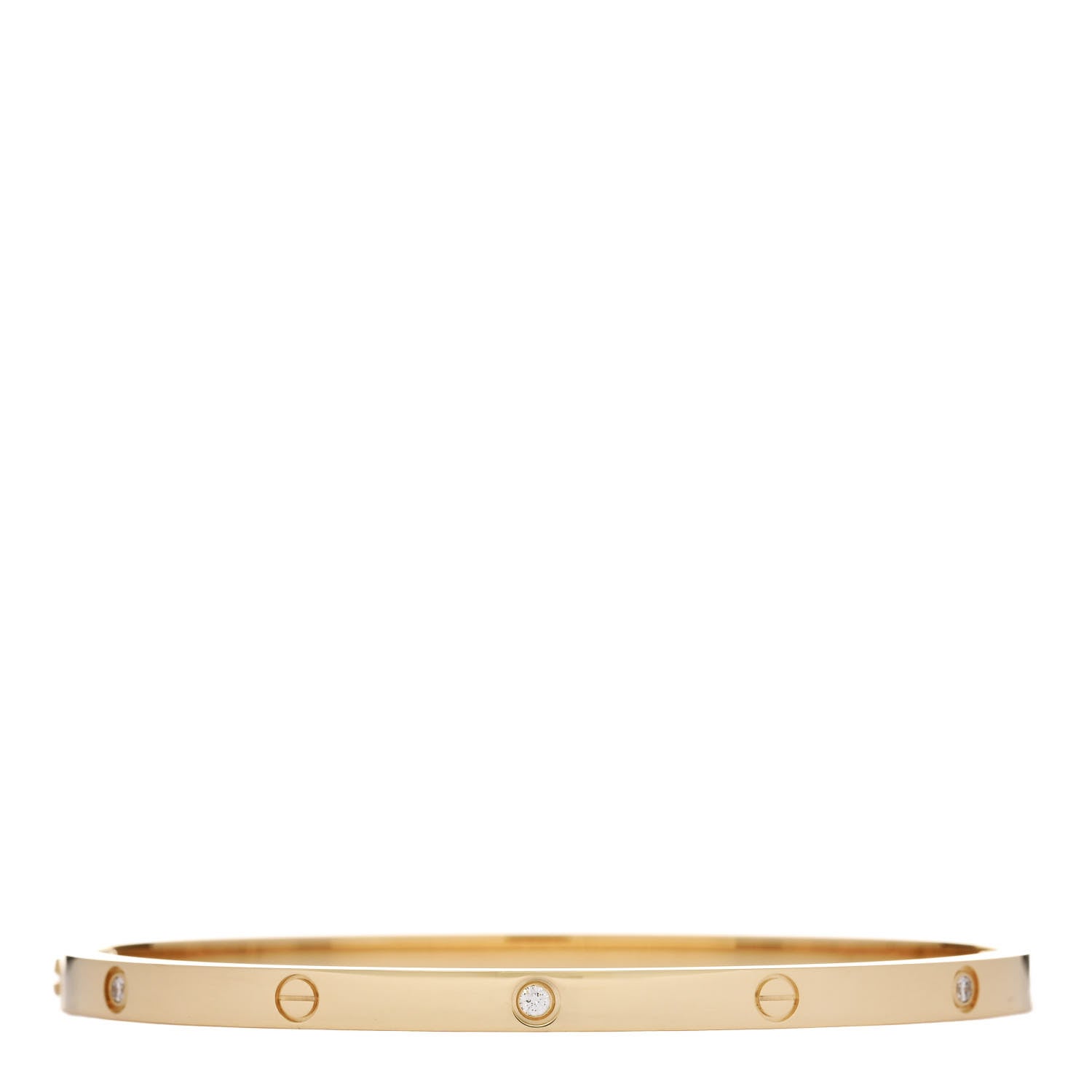 Cartier 18K Yellow Gold 6 Diamond Small LOVE Bracelet 17 2 of 8