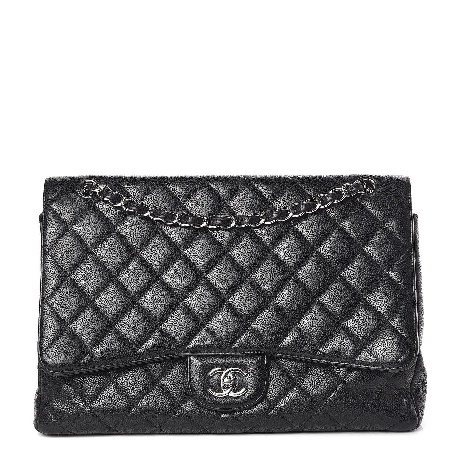Caviar Quilted Maxi Single Flap Black