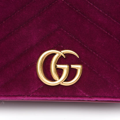 Gucci Velvet Matelasse GG Marmont Mini Bag Fuchsia Violet Cyclamen 9 of 9
