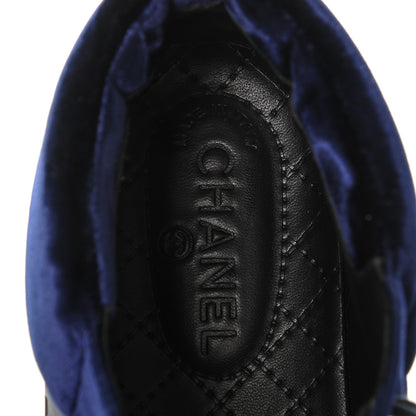 Chanel Calfskin Velvet CC Sneakers 41 Black Blue 9 of 9