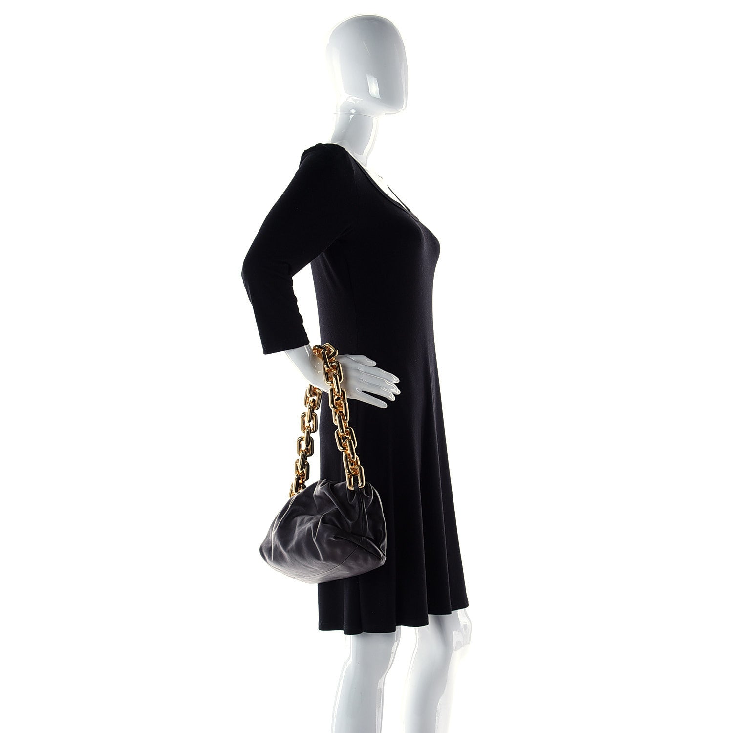 Bottega Veneta Calfskin The Pouch Chain Ebano 2 of 9