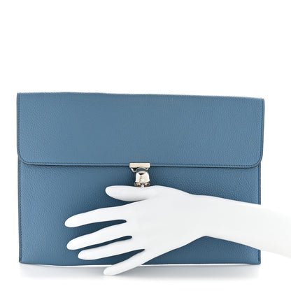 Alexander McQueen Calfskin Skull Envelope Clutch Blue 2 of 11
