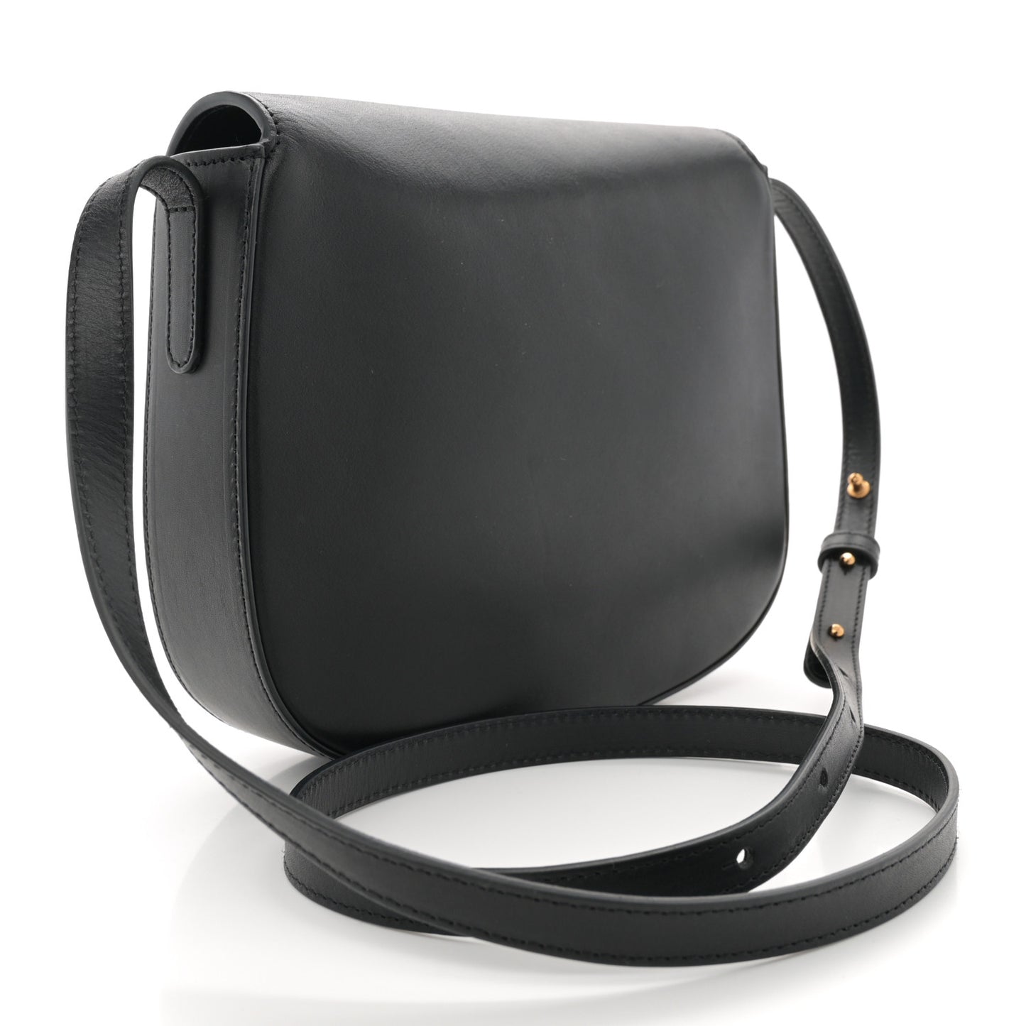Calfskin Flap Crossbody Bag Black