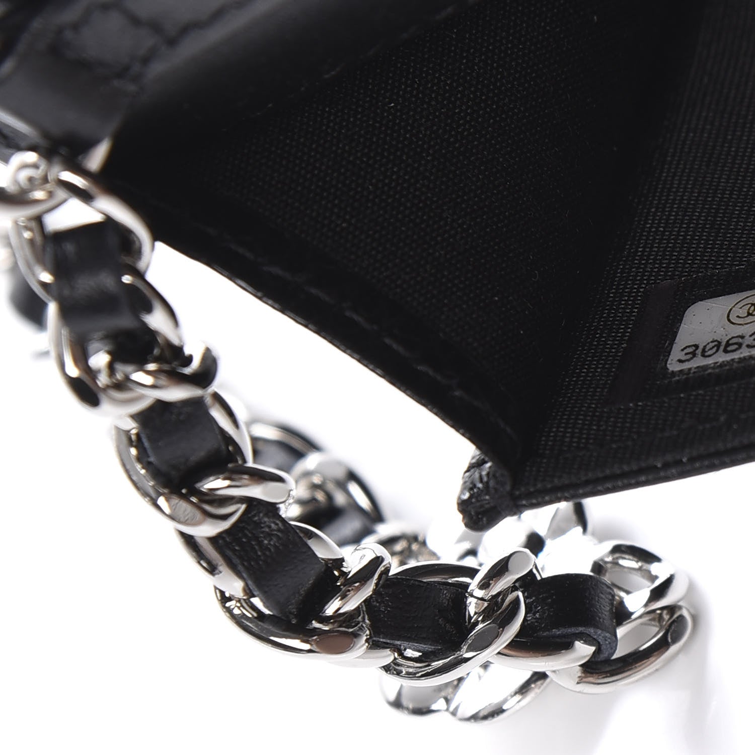 Chanel Caviar Camellia Embossed Chain Belt Bag Black 11 of 12