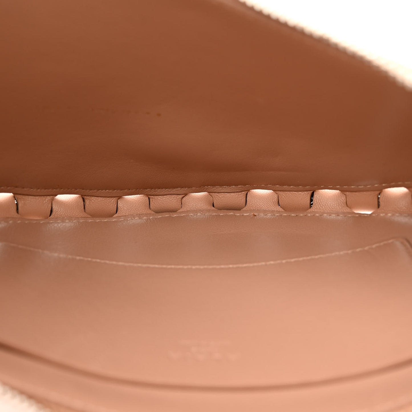 Lambskin Studded Chain Demi Lune Bag Nude