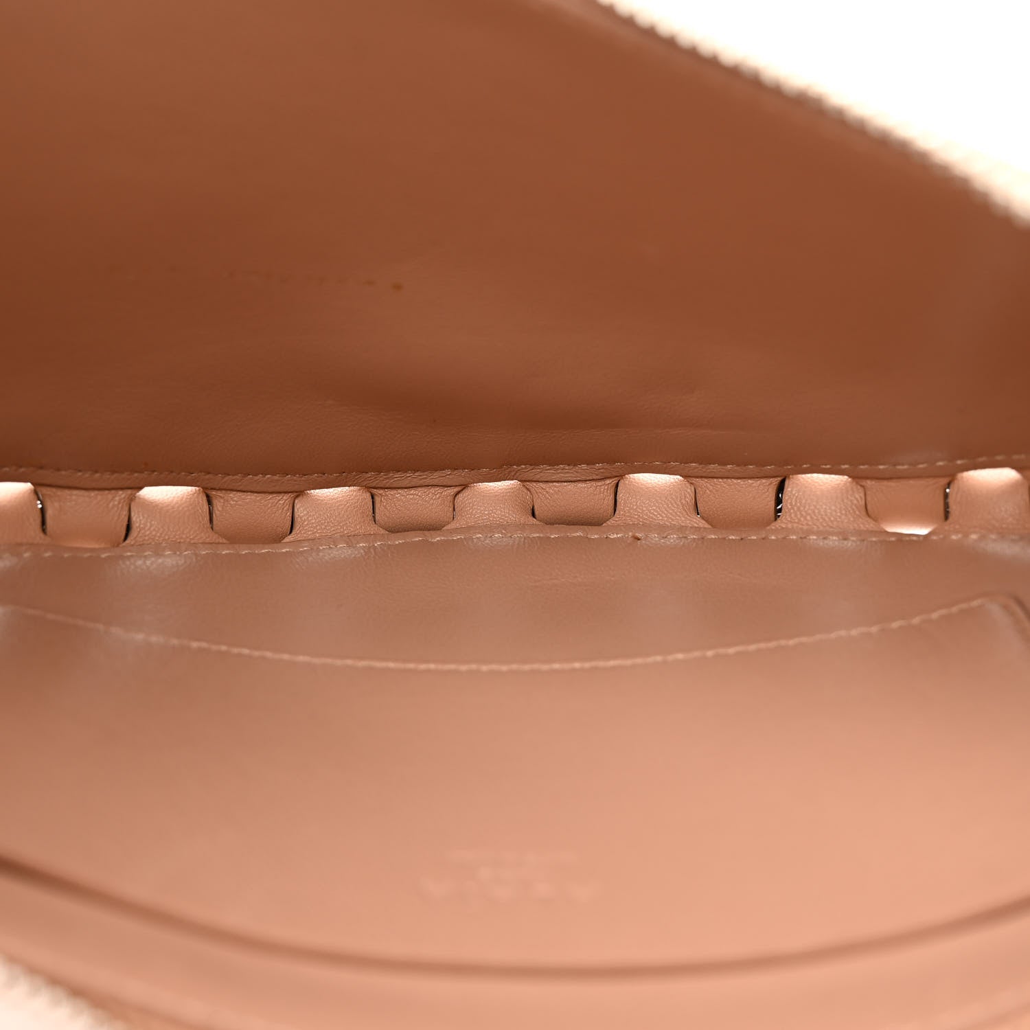 Alaia Lambskin Studded Chain Demi Lune Bag Nude 5 of 9