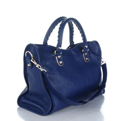 Balenciaga Chevre Metallic Silver Hardware Edge City Bleu Roi 3 of 7