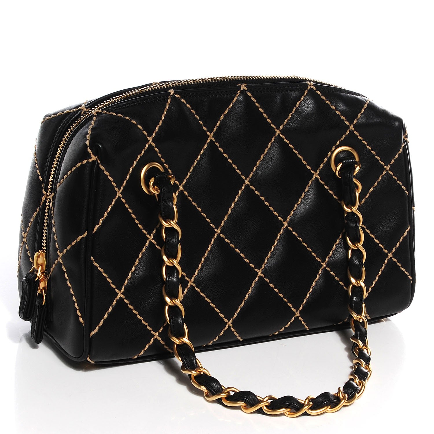 Chanel Calfskin Quilted Wild Stitch Bag Black 3 of 7