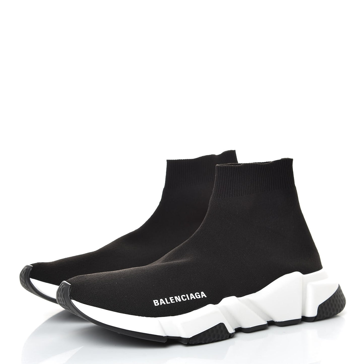 Neoprene Knit Womens Speed Sneakers 40 Black White
