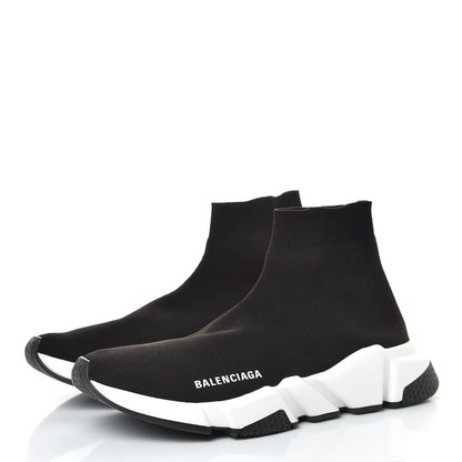 Balenciaga Neoprene Knit Womens Speed Sneakers 40 Black White 3 of 10