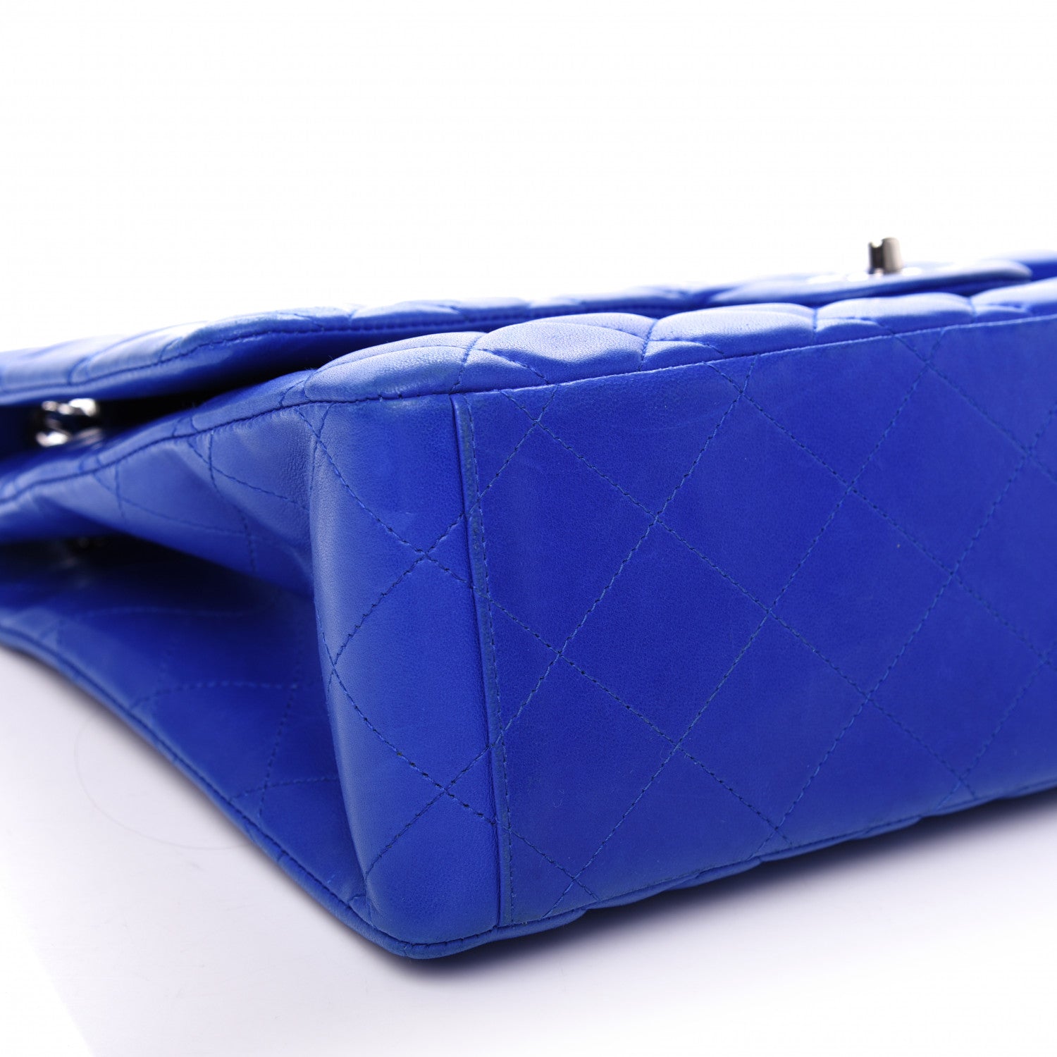 Chanel Lambskin Quilted Maxi Single Flap Blue 8 of 9
