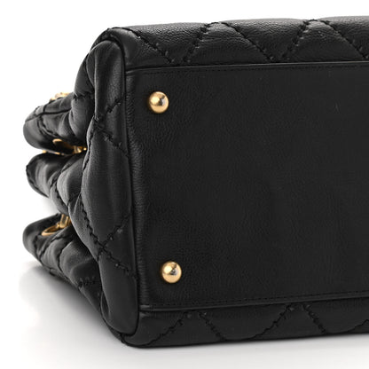 Chanel Calfskin Stitched Small Retro Chain Tote Black 8 of 10