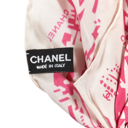 Chanel Silk Twill Hair Scarf Pink Ecru 4 of 4