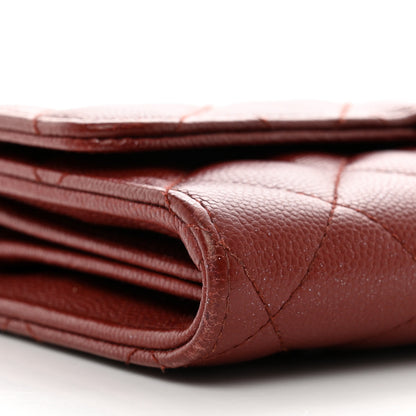 Chanel Iridescent Caviar Quilted Long Gusset Flap Wallet Red 9 of 11