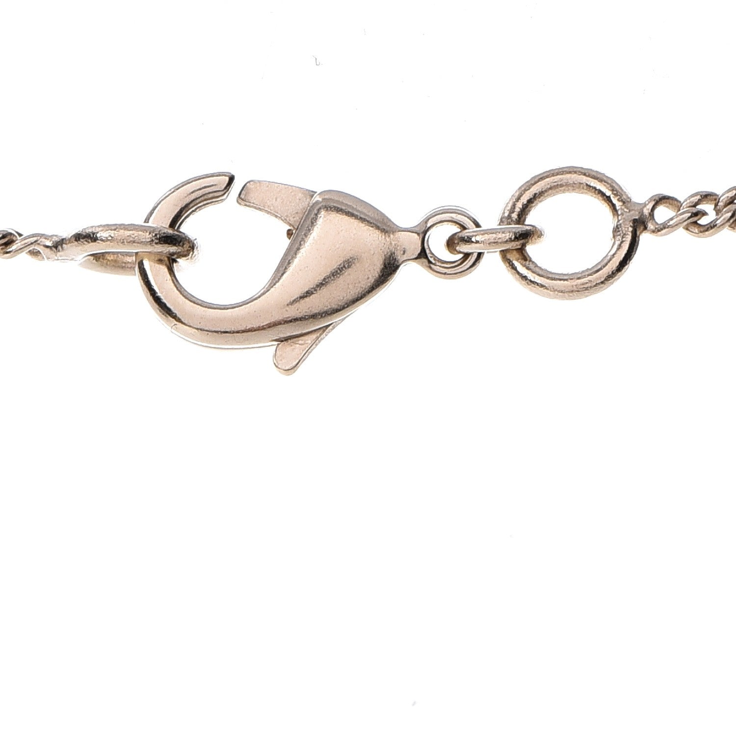 Chanel Crystal CC Alligator Necklace Gold 5 of 7