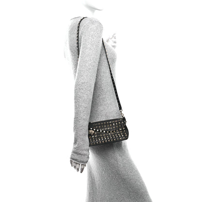 Valentino Garavani Grained Calfskin Small Rockstud All Over Crossbody Bag Black 2 of 10
