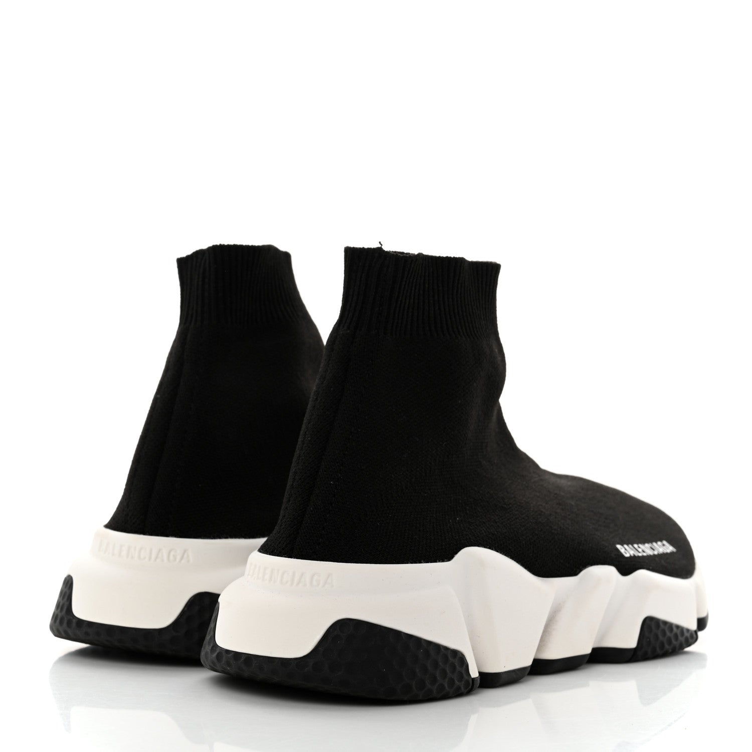 Balenciaga Neoprene Knit Womens Speed Sneakers 37 Black White 4 of 9
