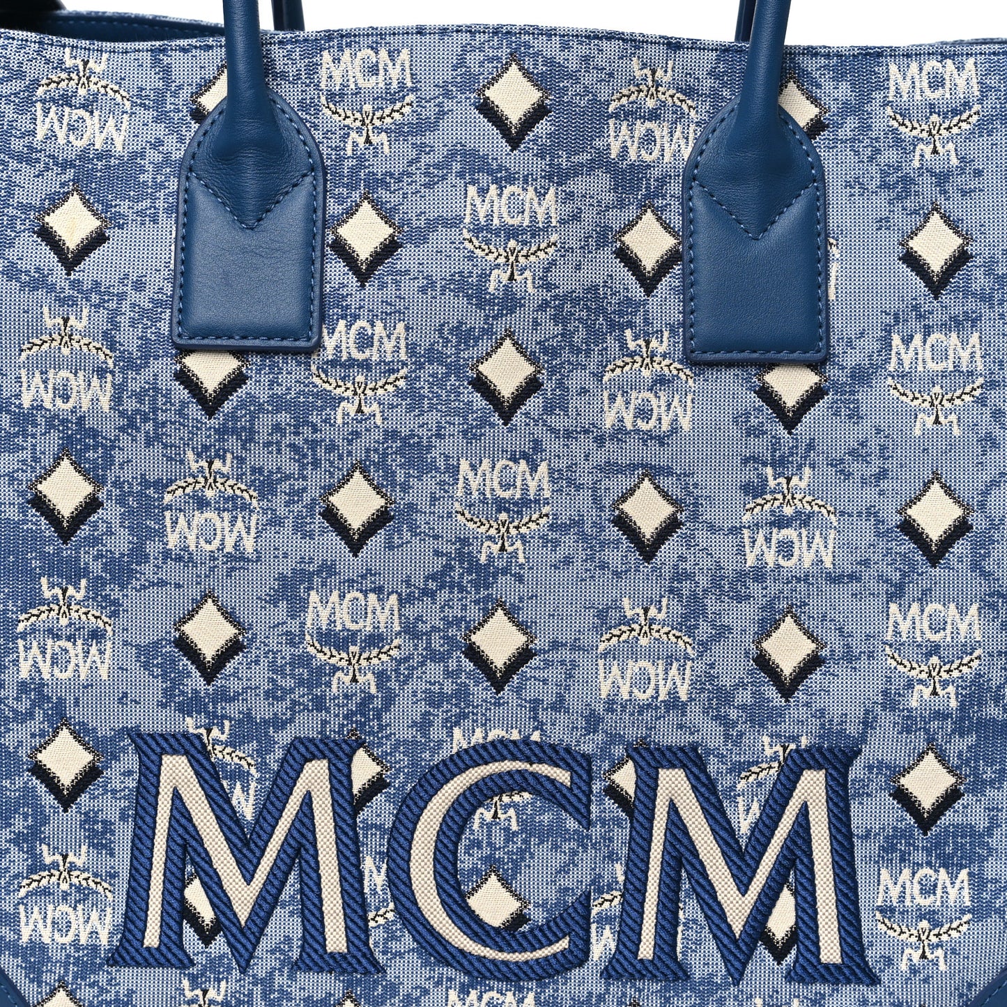 Jacquard Monogram Munchen Extra Large Tote Blue