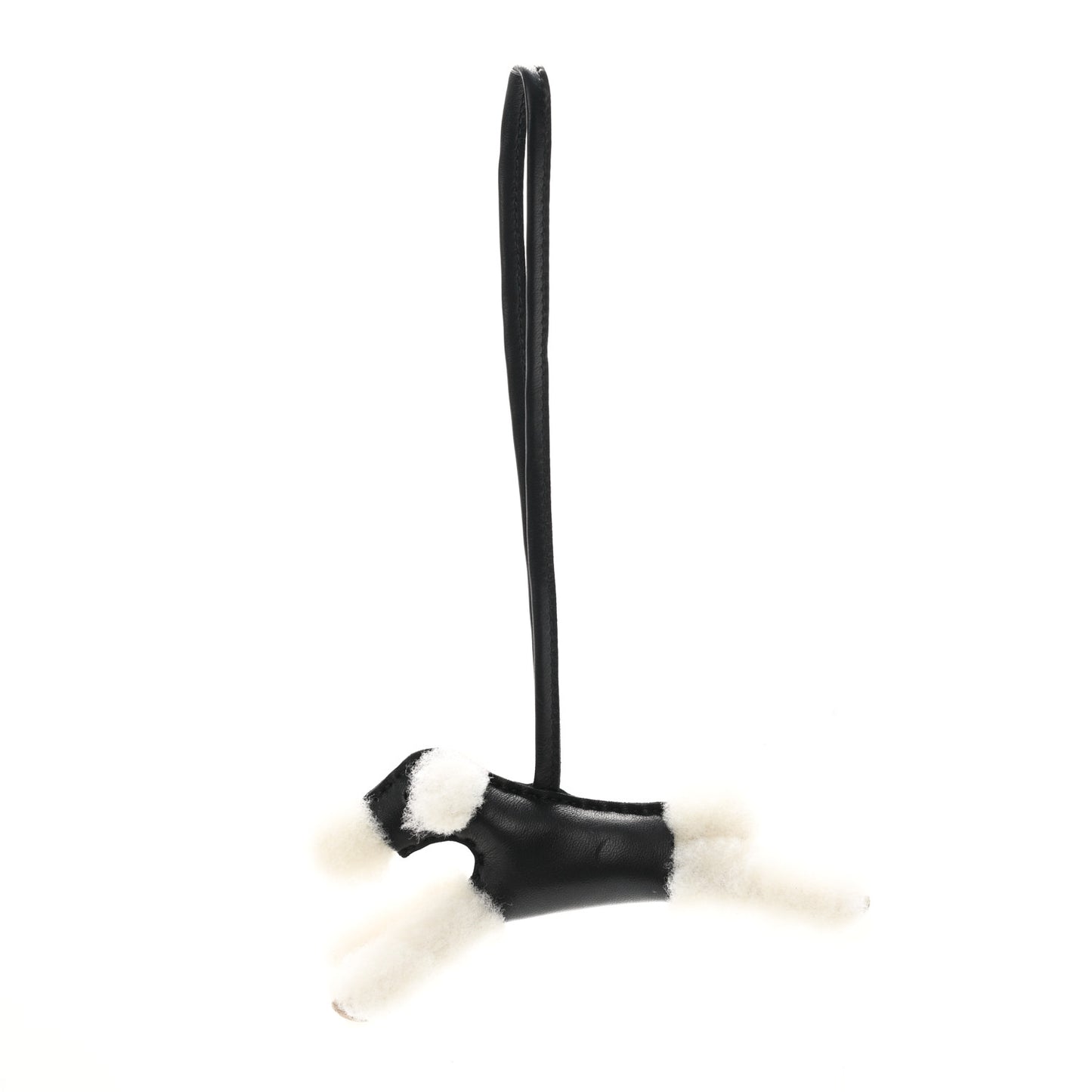 Milo Lambskin Shearling Budy Charm Black