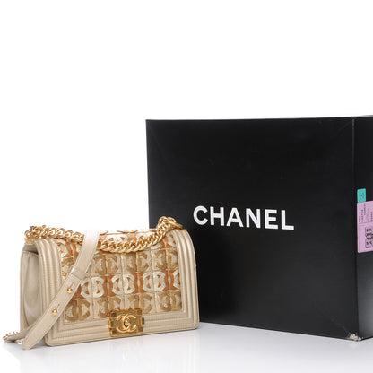 Chanel Metallic Lambskin Medium Golden CC Boy Flap Dark Gold 8 of 8