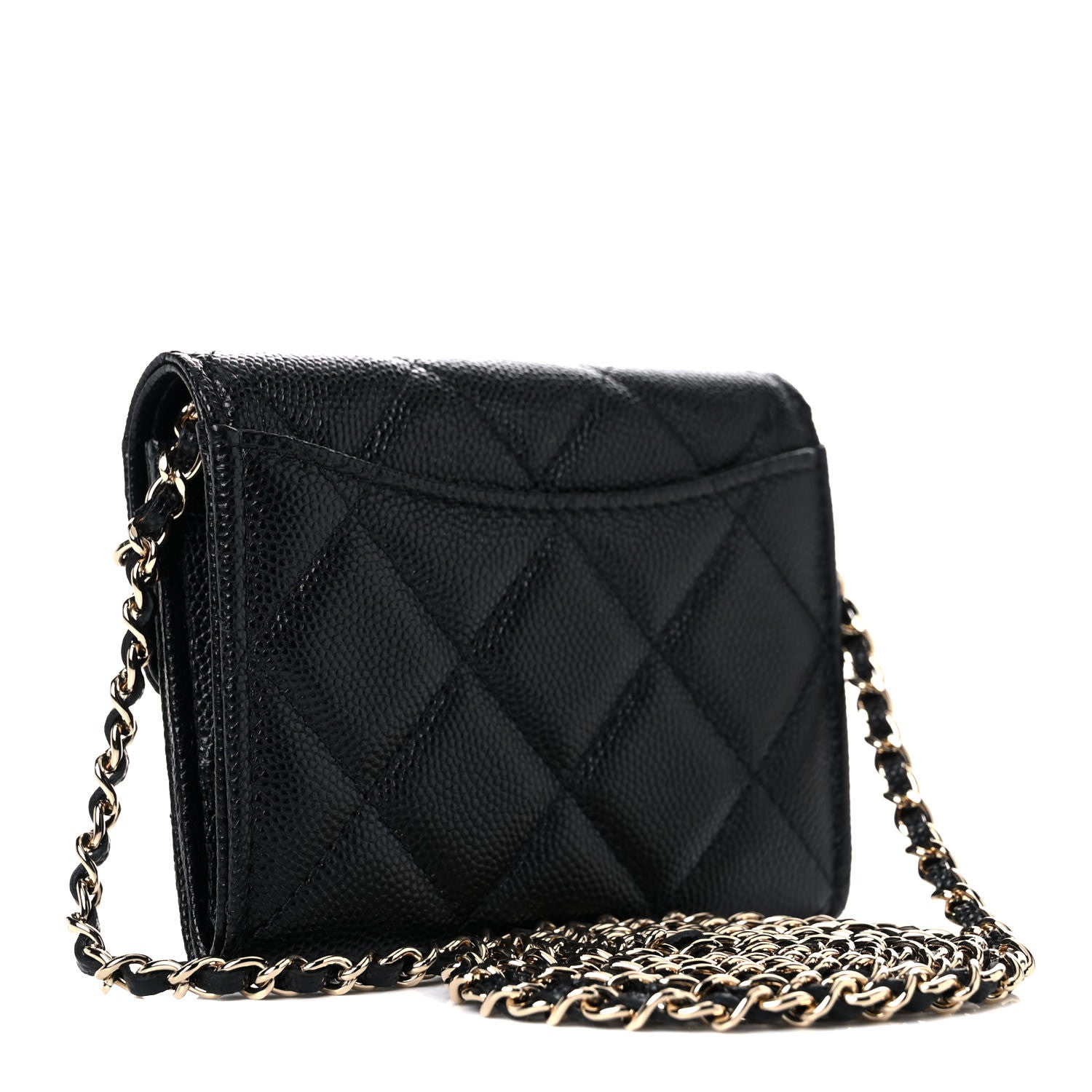 Chanel Caviar Quilted Flap Card Holder On Chain Black 3 of 11