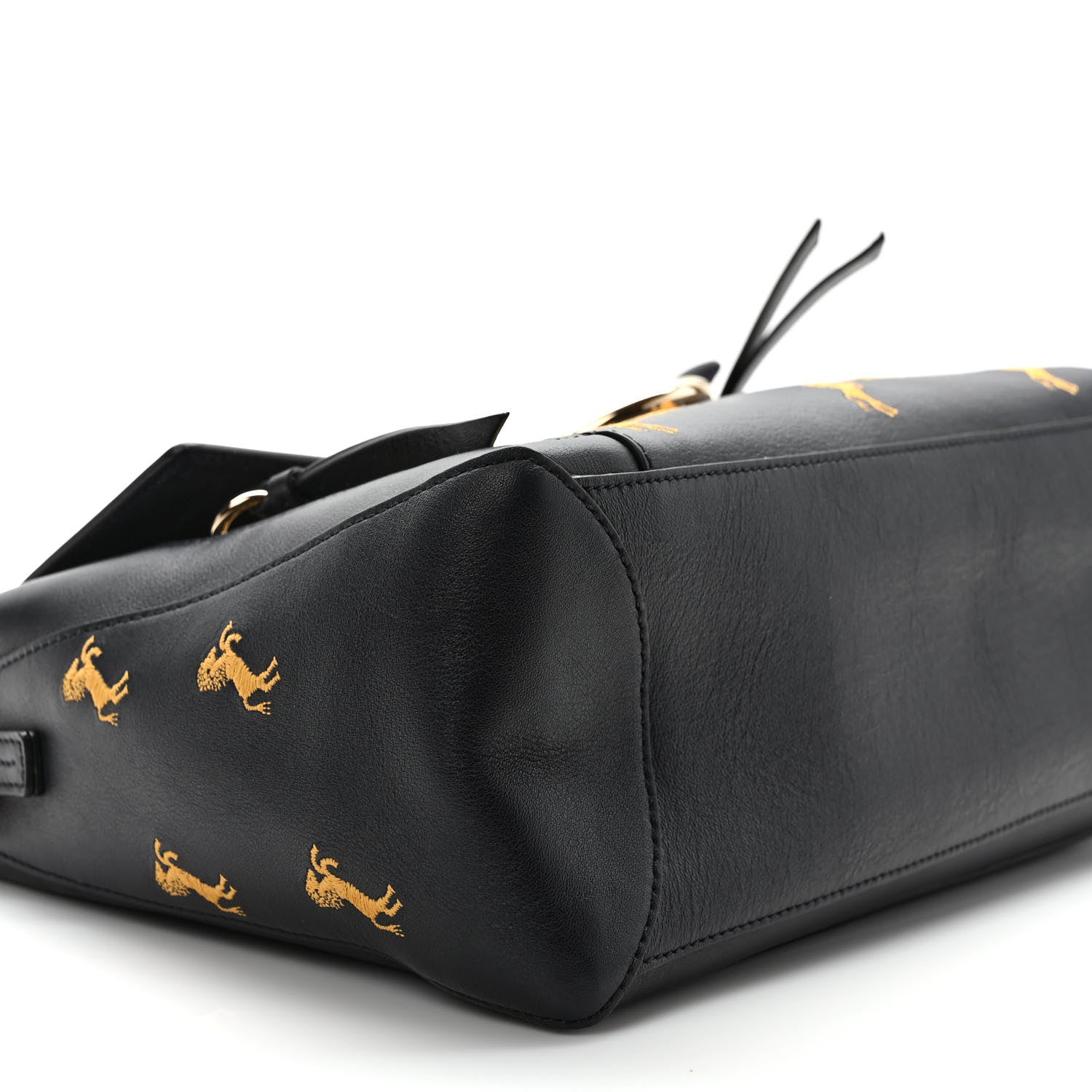 Chloe Smooth Calfskin Little Horses Embroidered Medium Faye Day Shoulder Bag Full Blue 7 of 9