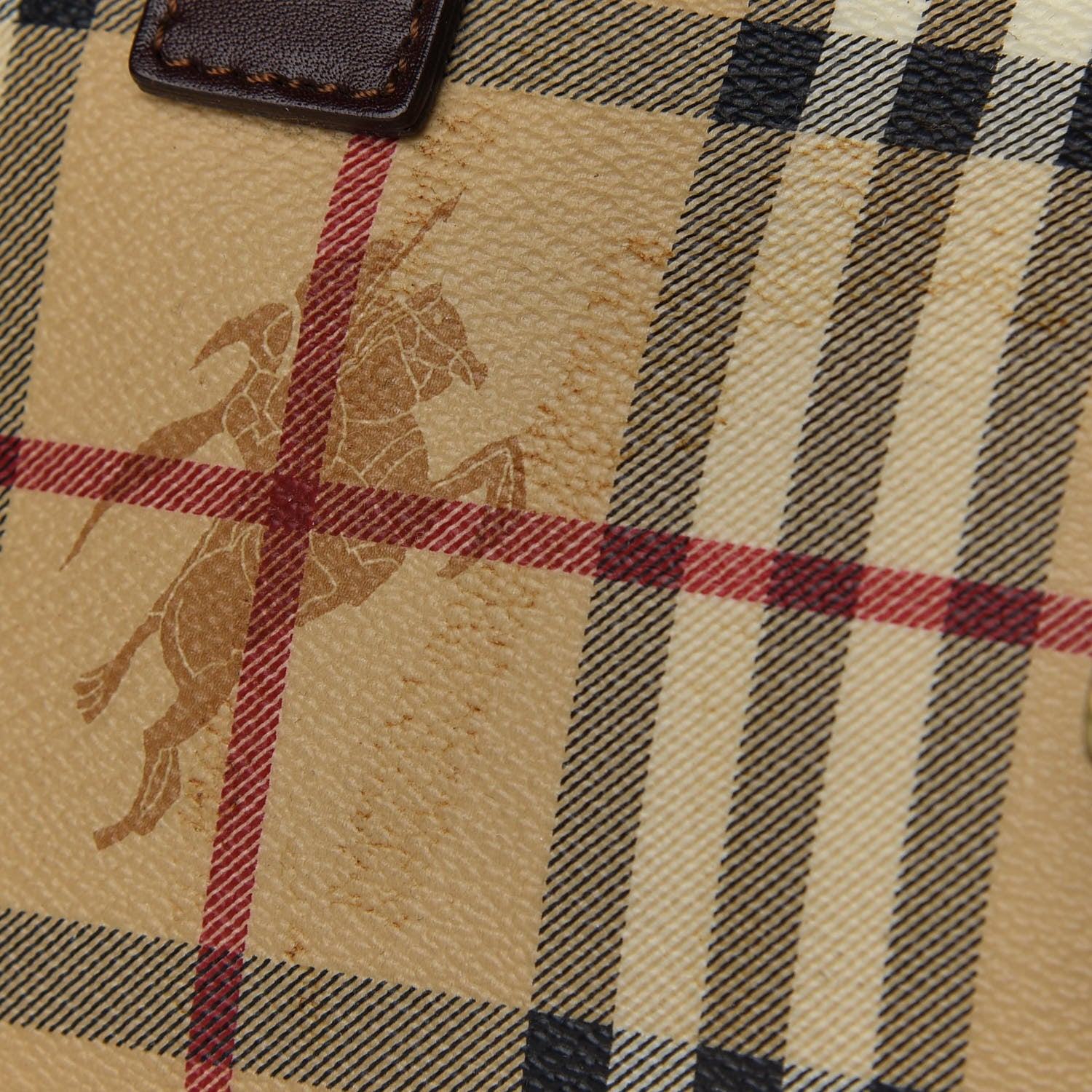 Burberry Haymarket Check Satchel Dark Tan 11 of 13