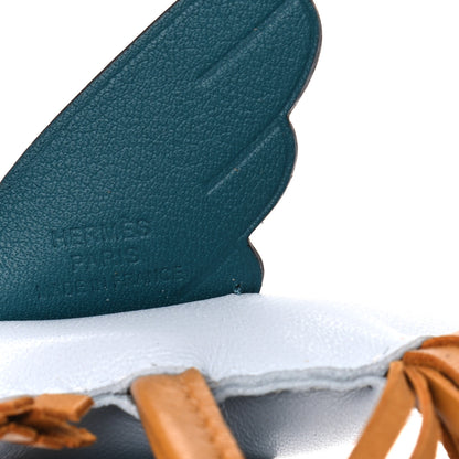 Hermes Milo Lambskin Grigri Rodeo Pegase Horse Bag Charm PM Bleu Brume Sesame Vert Bosphore 3 of 4