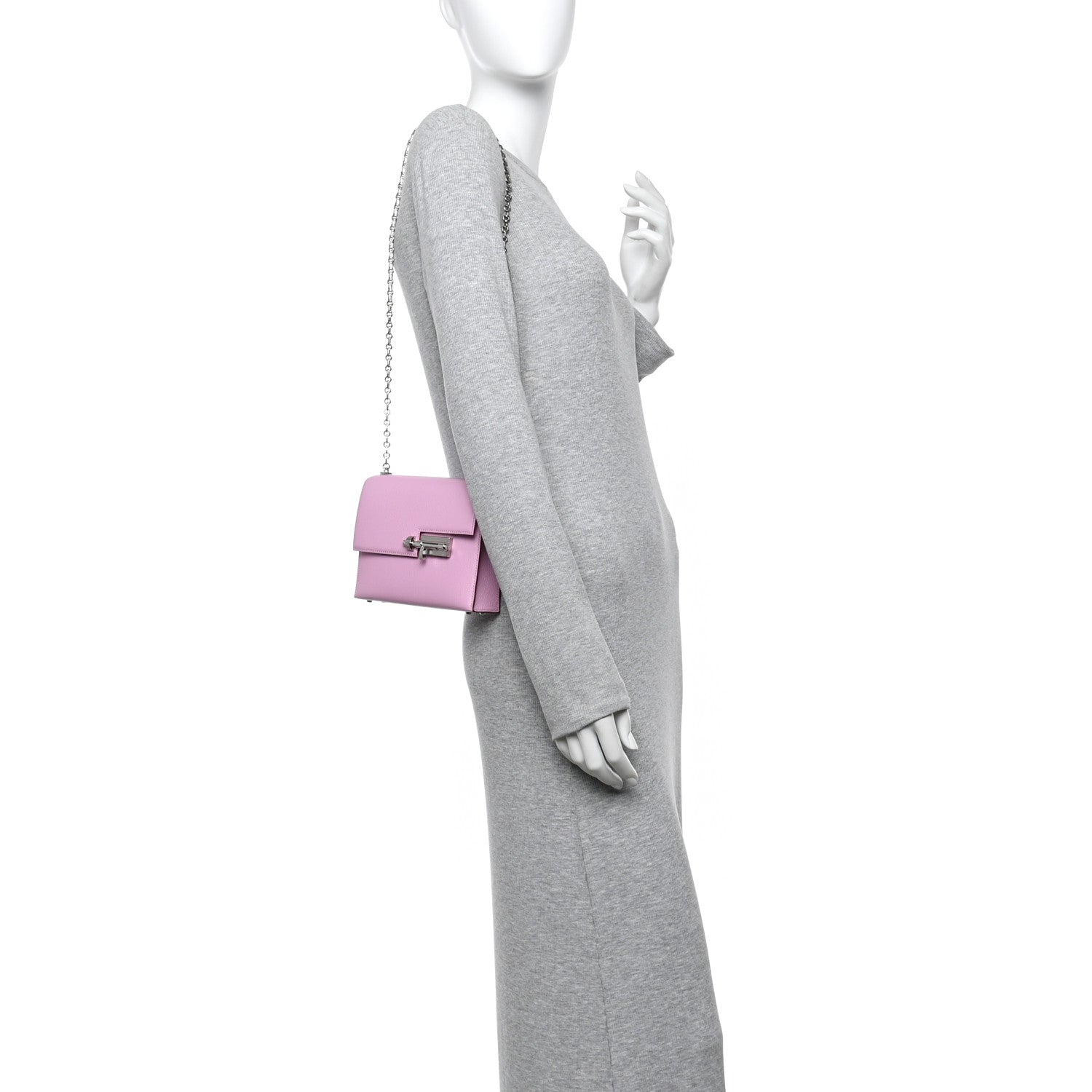 Hermes Chevre Mysore Mini Verrou Chaine Bag Mauve Sylvestre 2 of 12