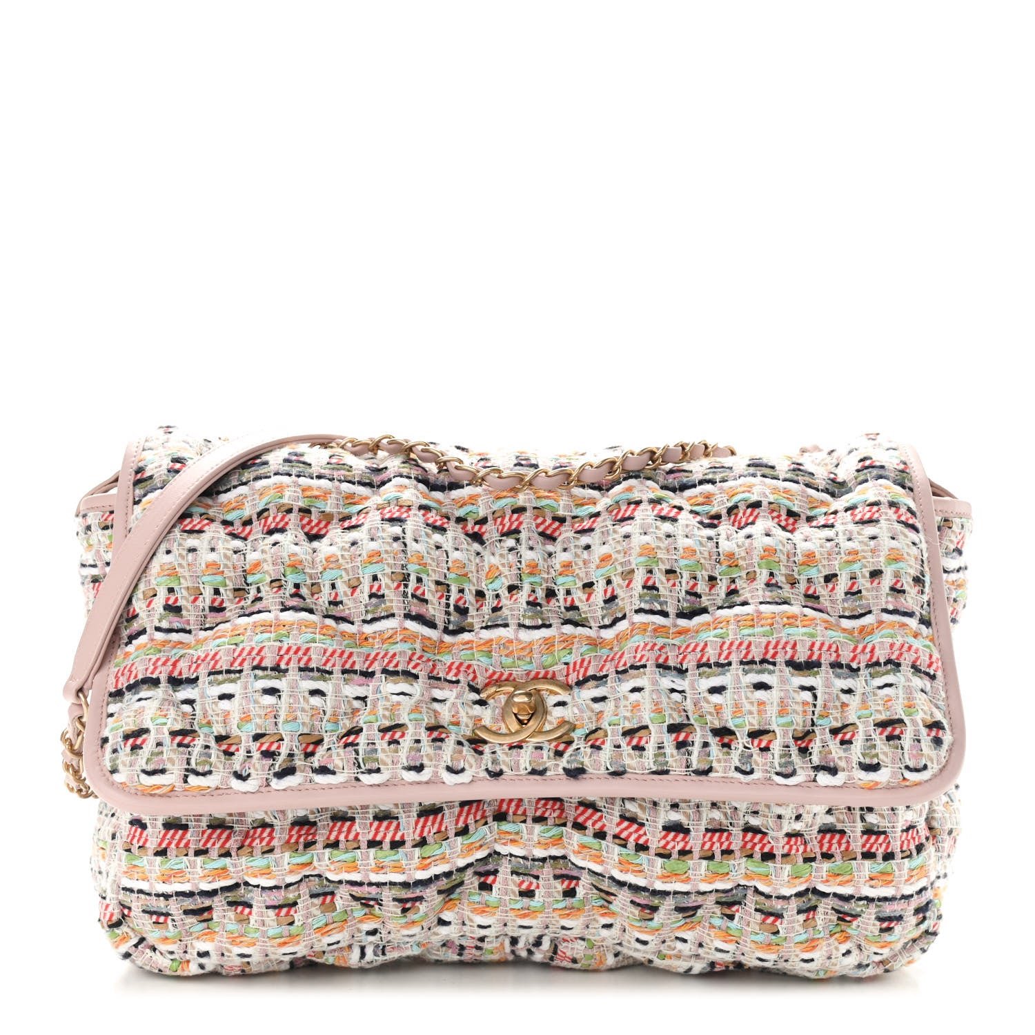 Chanel Tweed Bag Pink Flap Multicolor 1 of 10