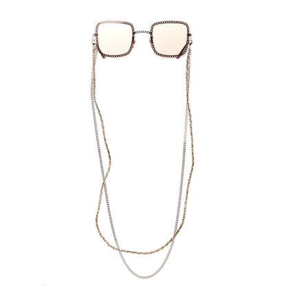 Chanel Metal Removable Chain Square Sunglasses 4244 Light Brown 7 of 7