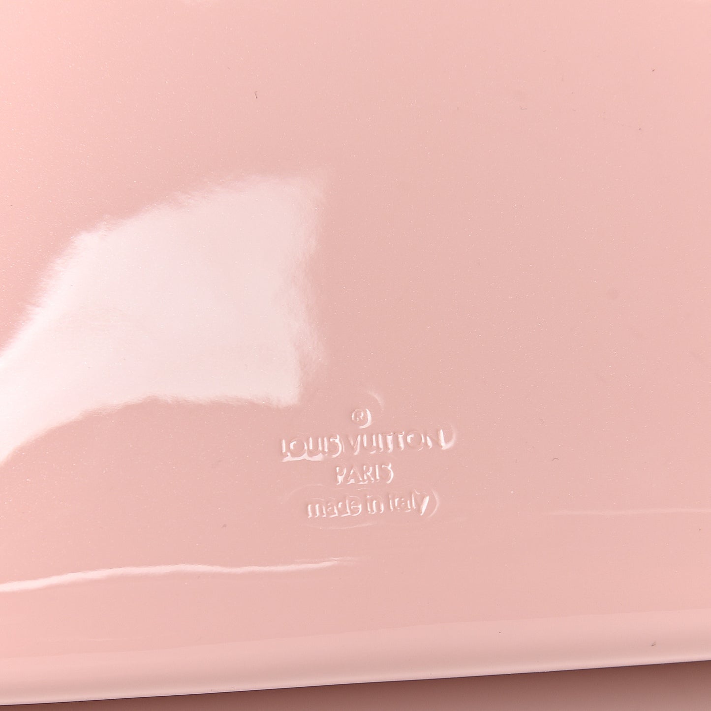 Patent Calfskin Monogram Cherrywood PM Rose Ballerine