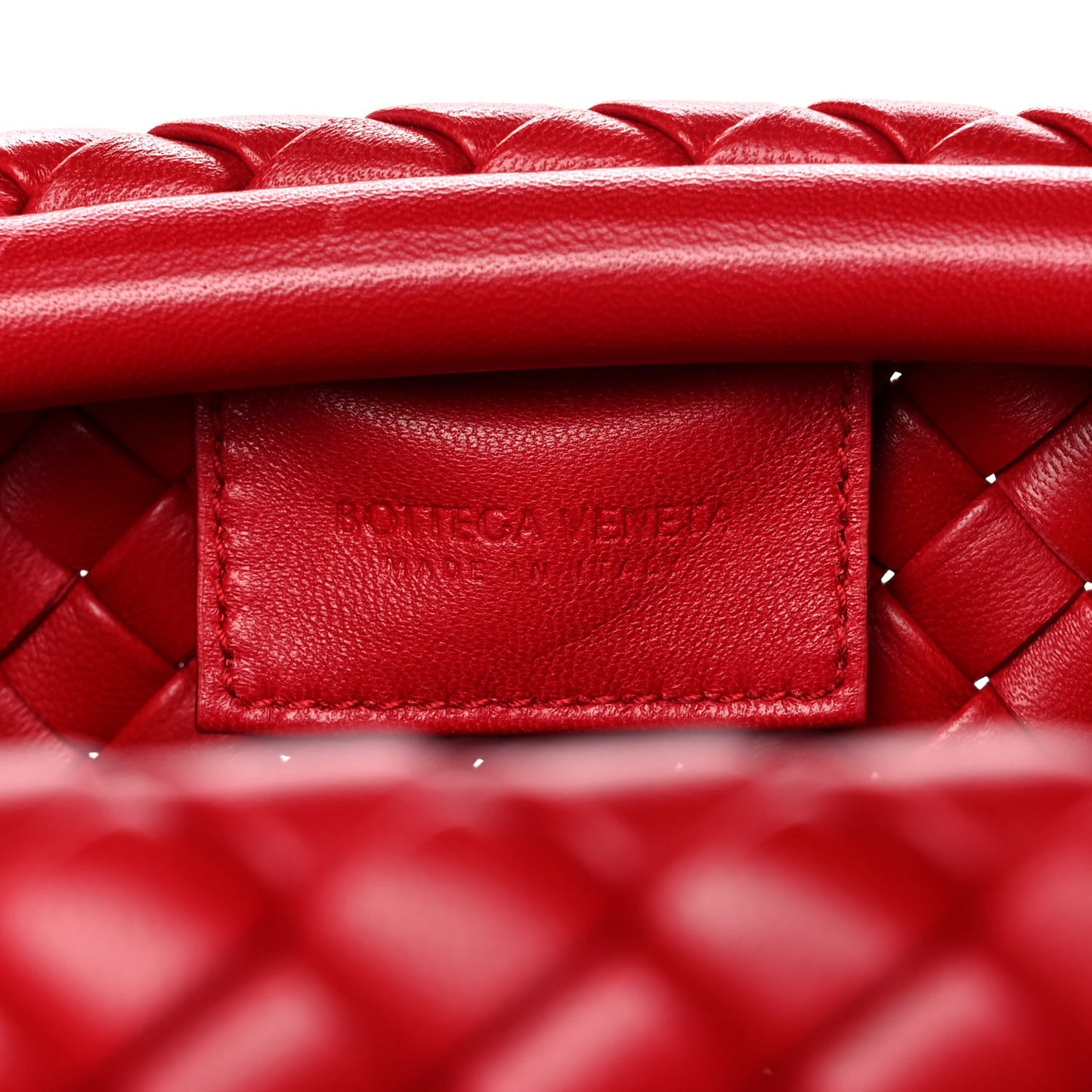 Nappa Intrecciato Padded Clutch Red