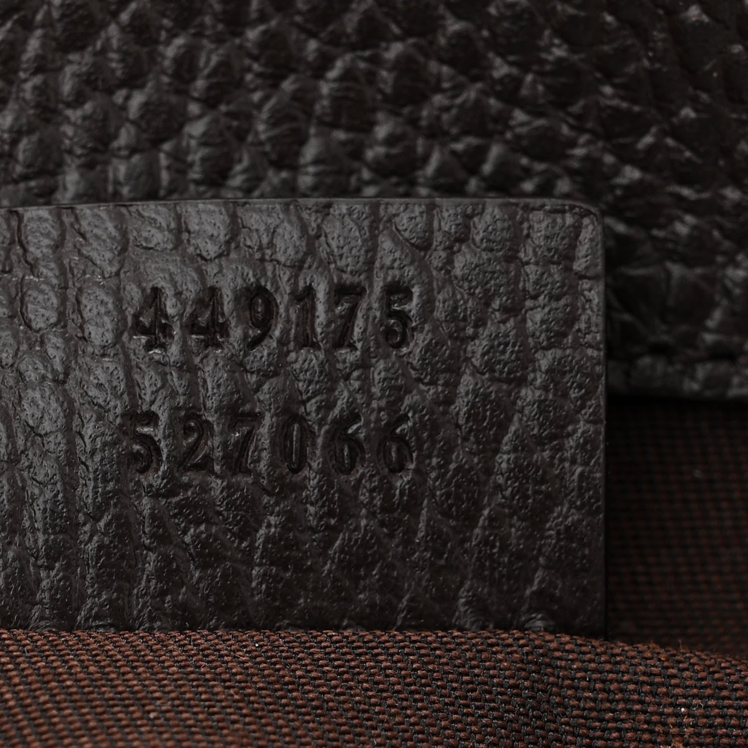 Gucci Monogram Dollar Calfskin O Drawstring Backpack Beige Ebony Testa di Moro Dark Chocolate 7 of 10