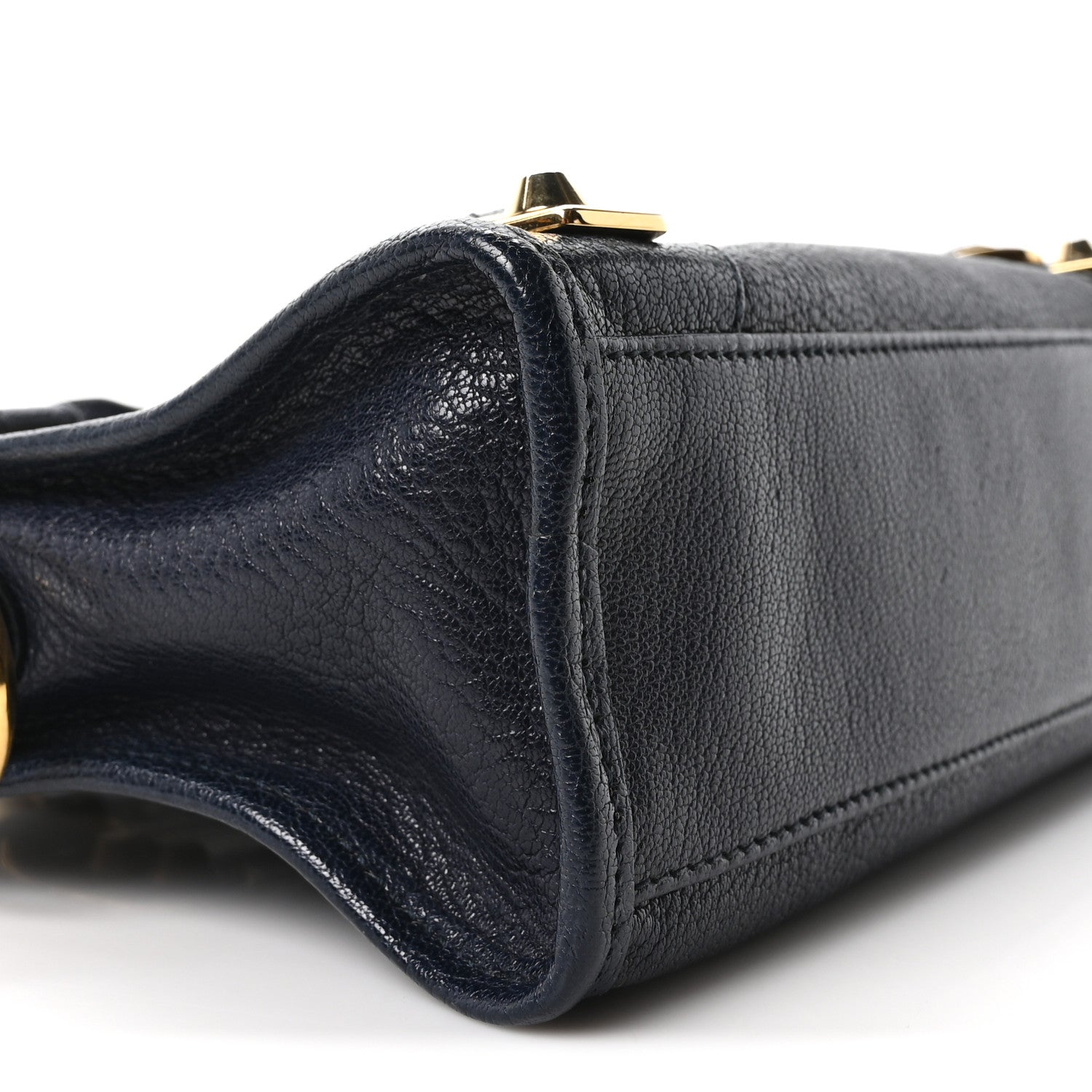 Balenciaga Chevre Gold Metallic Edge Hardware Mini City Bleu Nuit 10 of 11