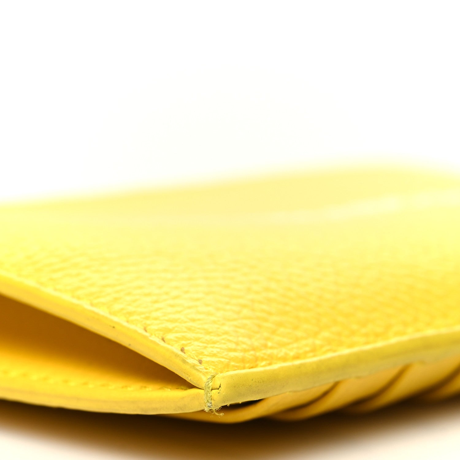 Balenciaga Grained Calfskin Logo Large Cash Long Coin Card Holder Yellow White 7 of 10
