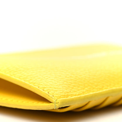 Balenciaga Grained Calfskin Logo Large Cash Long Coin Card Holder Yellow White 7 of 10
