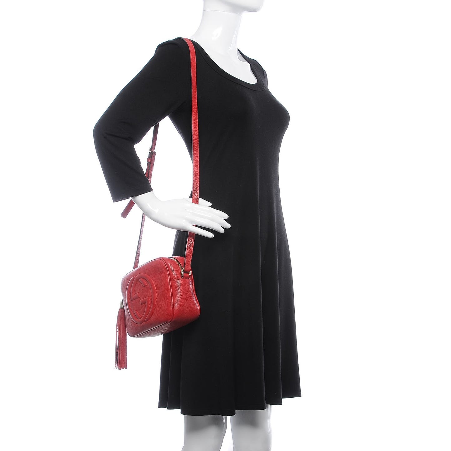 Pebbled Calfskin Small Soho Disco Bag Tabasco Red